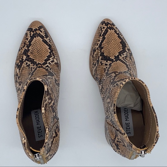 MAXSOLD Steve Madden Julianne Snake Print Block Heel Women's Boot - Picture 10 of 15